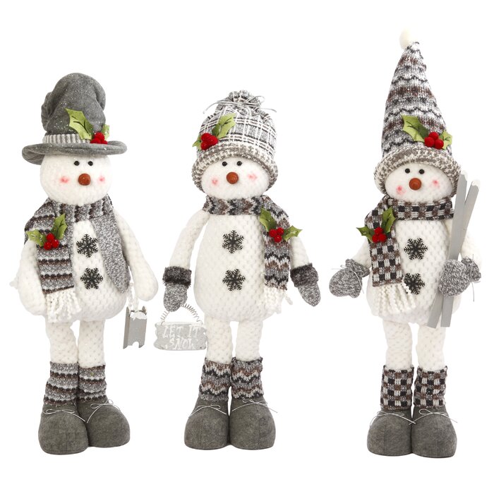 The Holiday Aisle® 3 Piece Plush Snowman Set Wayfair